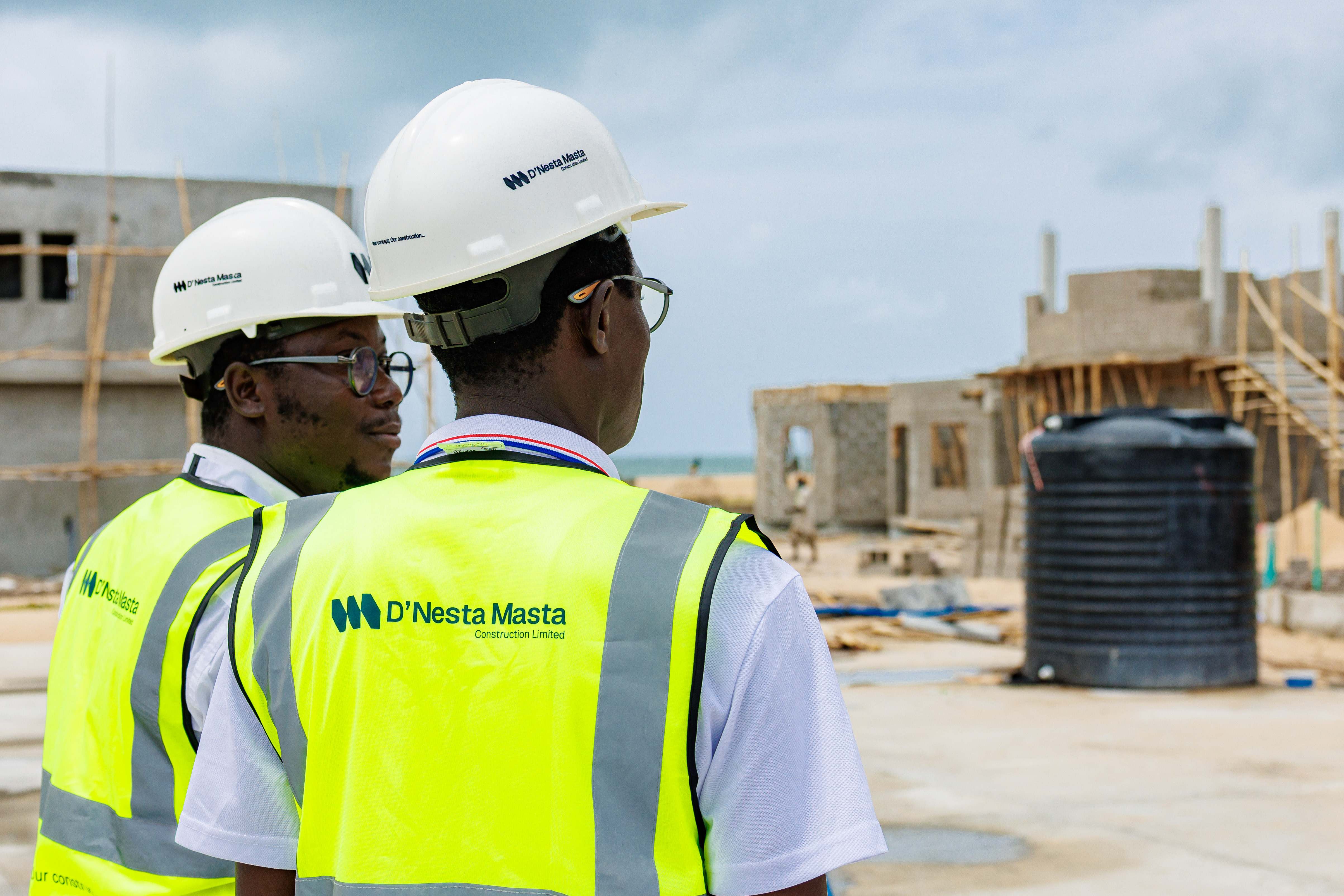 Engineers looking at construction site development